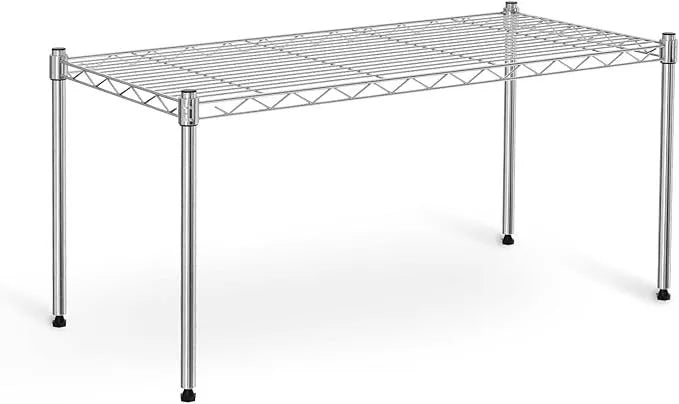 1-Tier Shelving Unit, 29.92" W x 13.78" D x 14.96" H, Steel Wire Rack Storage Organizer, Chrome