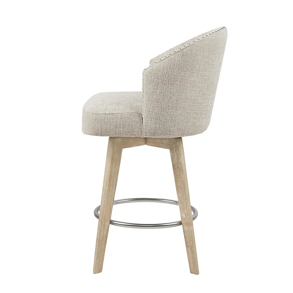 26" Upholstered 360-Degree Swivel Counter Stool