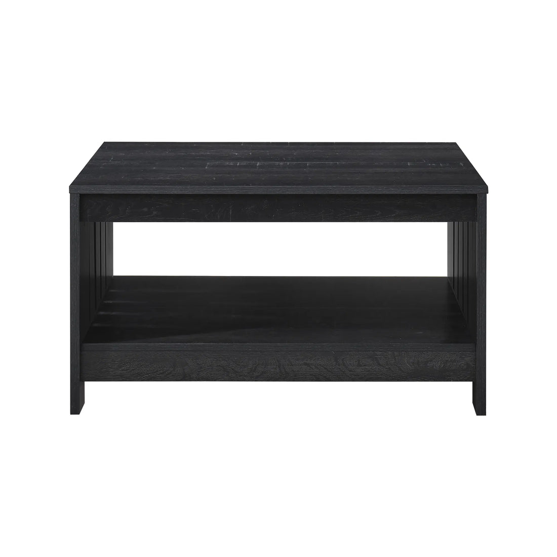 31.5" Square Black Oak Wood Coffee Table