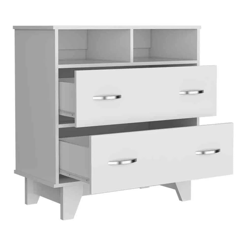 Arabi Double Drawer Dresser ‚Äì White Bedroom Storage