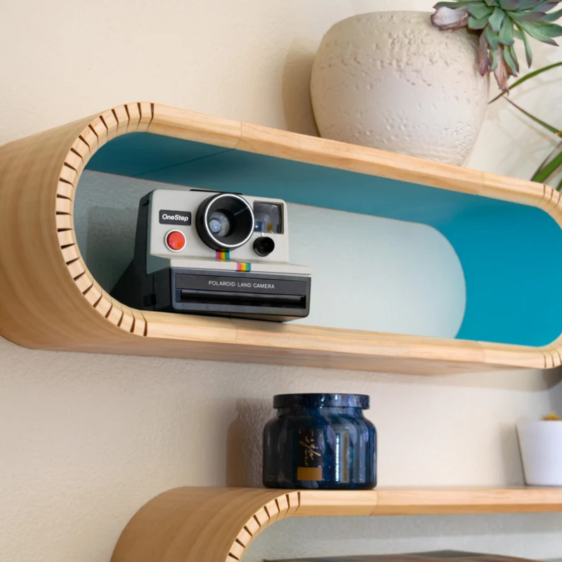 Colorful Oval Mid Century Modern Floating Shelves
