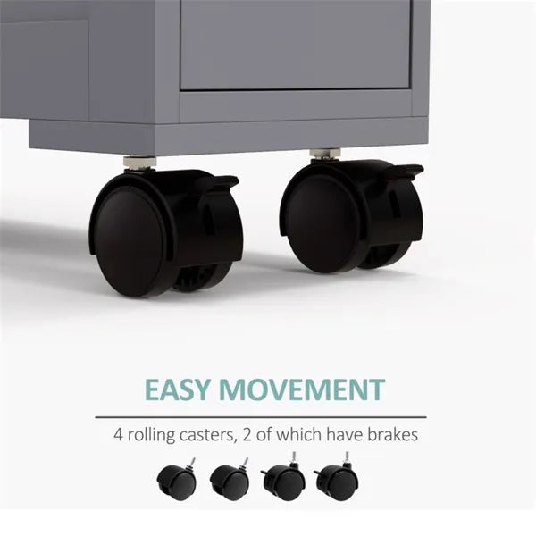 Gray Bathroom Side Storage Cabinet