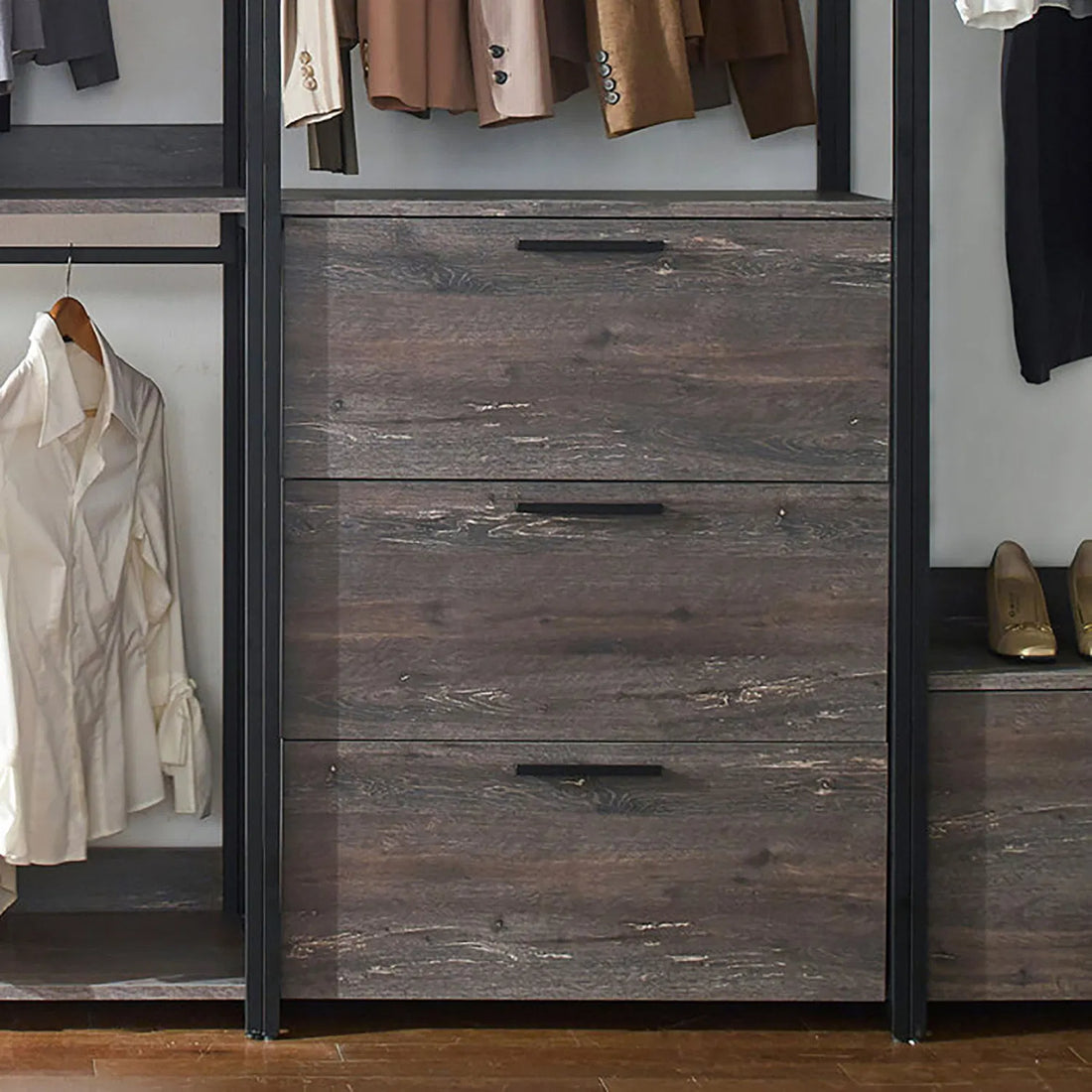 Monica Wood Walk-In Closet Organizer System