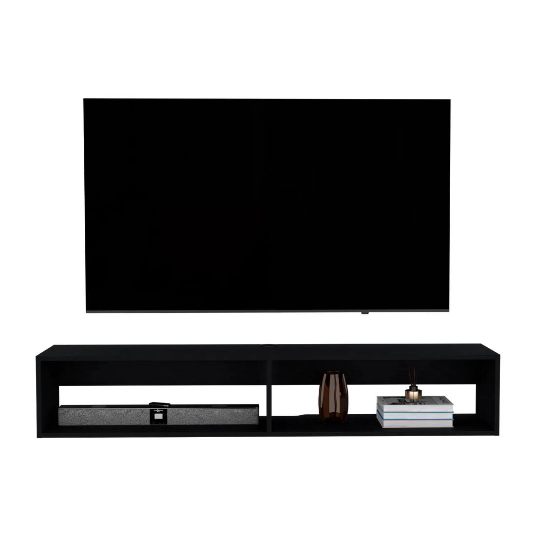 Moore Floating TV Stand for Living Room, Black
