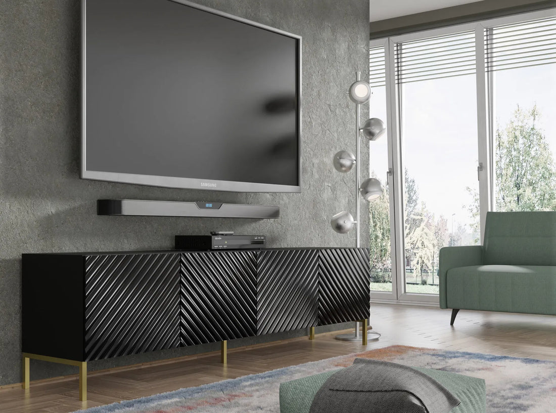 Surf 200 TV Stand, Black Matt & Gloss