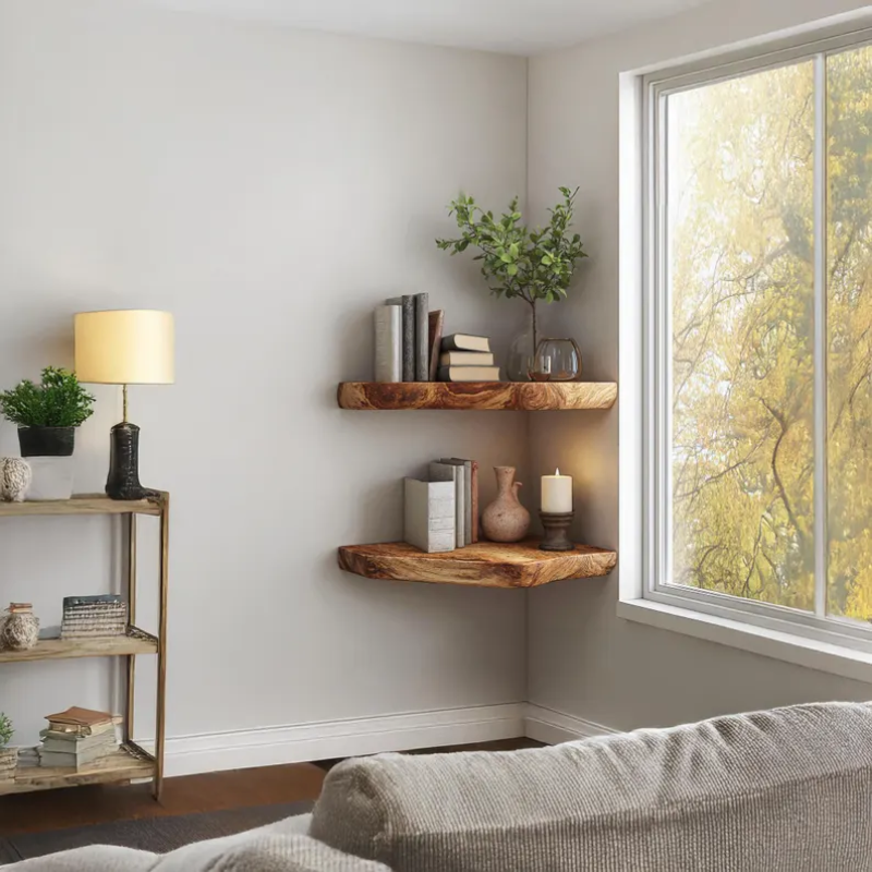 Rustic Farmhouse Corner Shelf for Home Decor