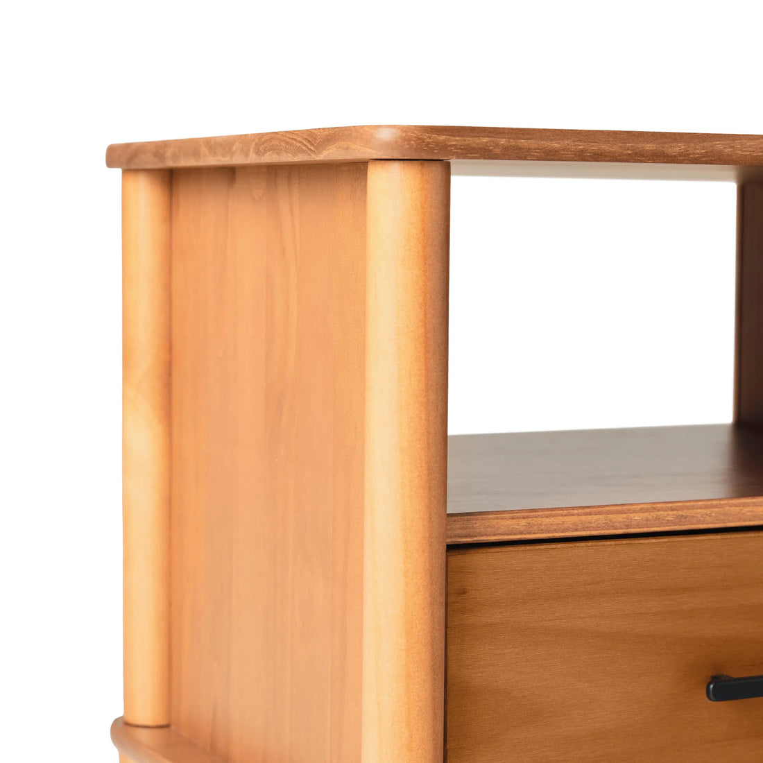 Transitional Solid Wood Nightstand with Spindle Accents ‚Äì Caramel