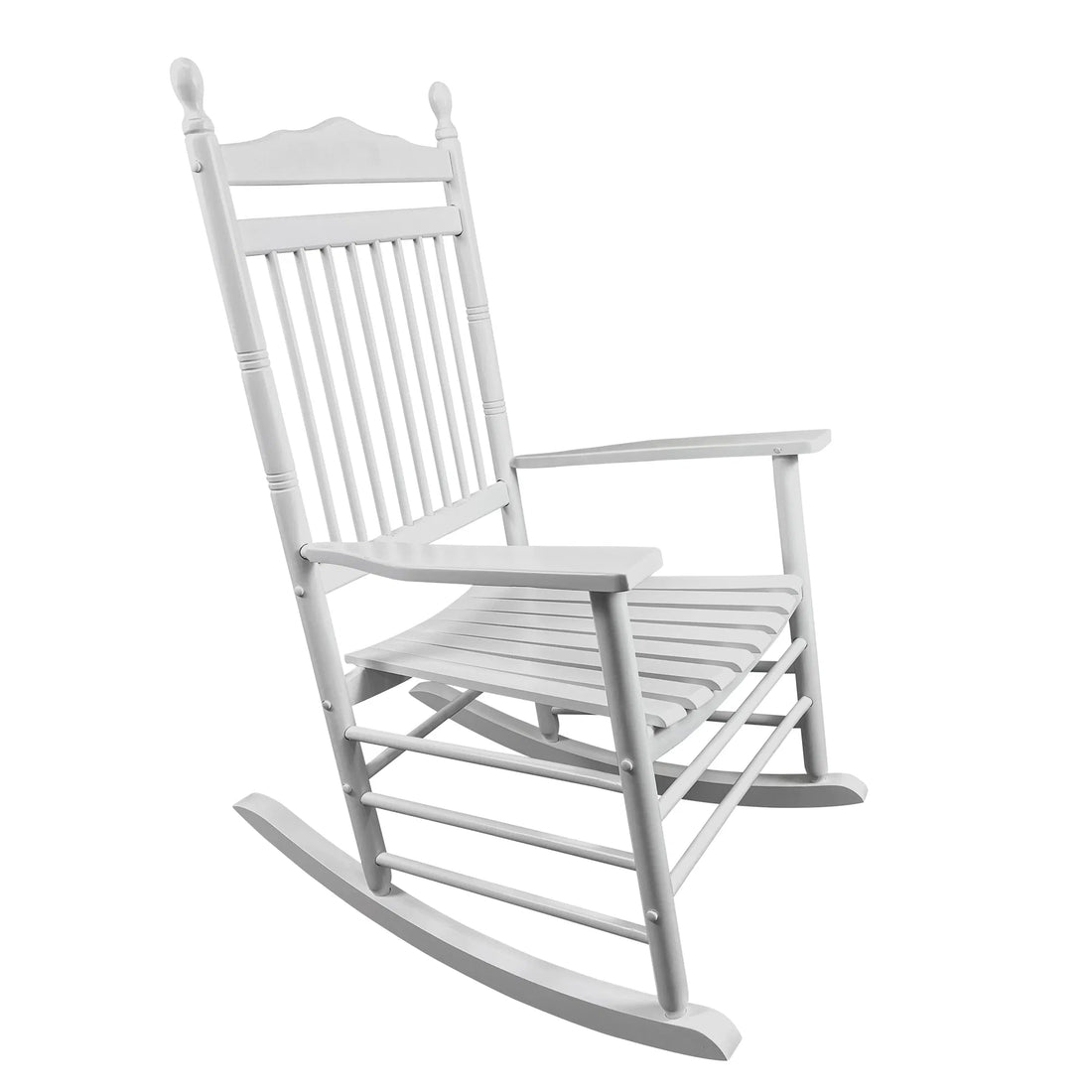 White Wooden Rocking Chair for Balcony & Porch ‚Äì Adult Size
