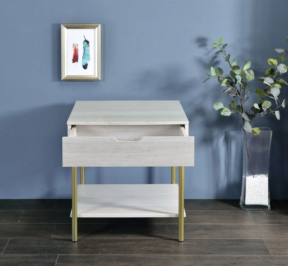 Whitman - White Square End Table