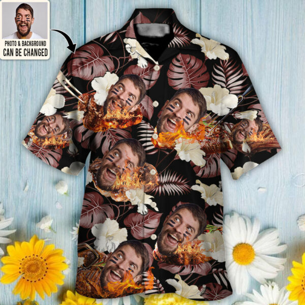 BBQ You Want Tropical Style Custom Photo - Hawaiian Shirt - Personalized Photo Gifts - Image 4